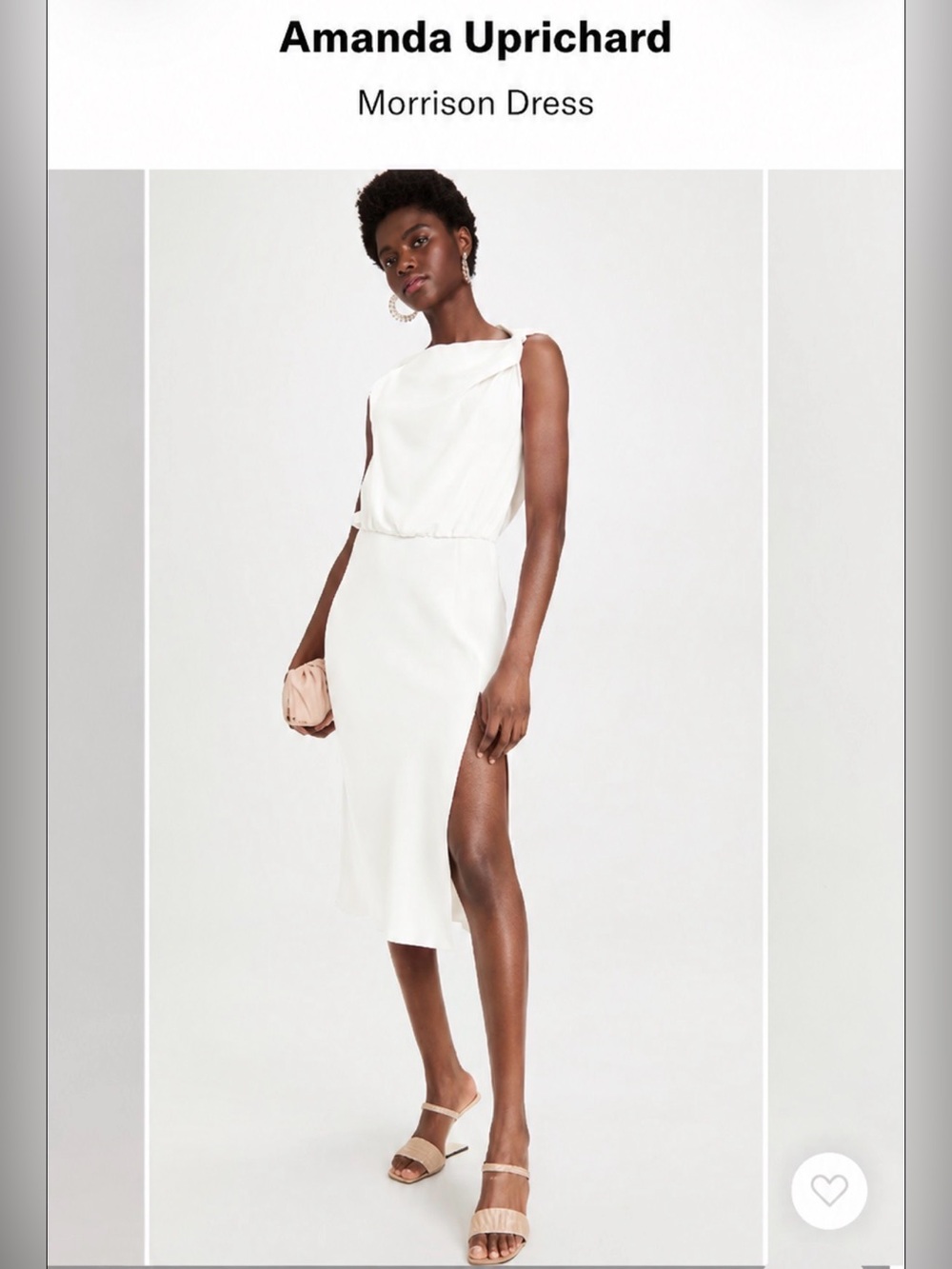 Amanda UpRichard White MIDI Dress with slit